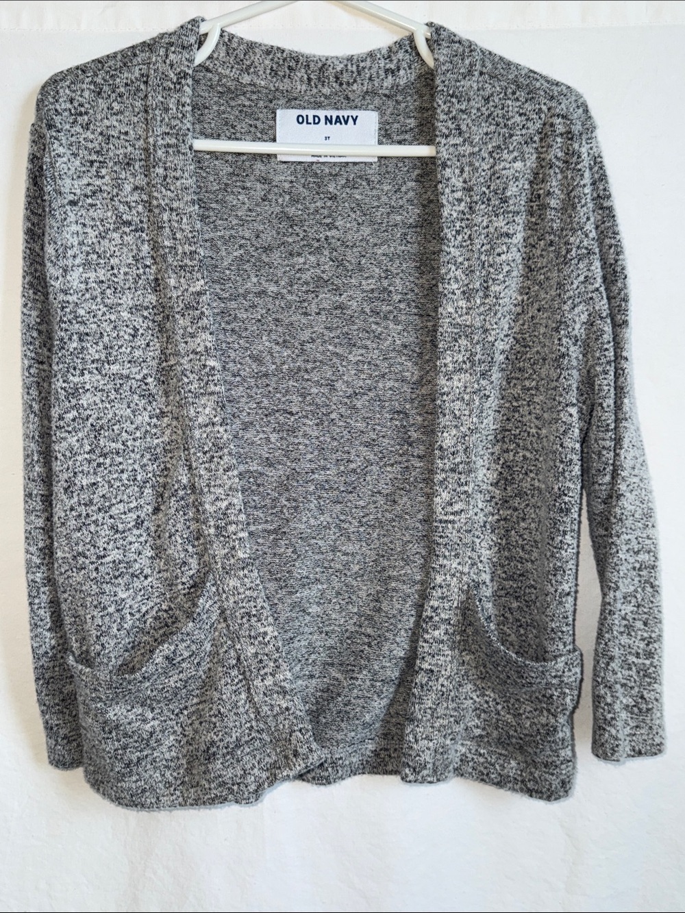 Old Navy 3T Girl's Heather Gray Open-Front Pocket Cardigan